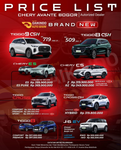 Pricelist Harga Chery babakanciparay 2025
